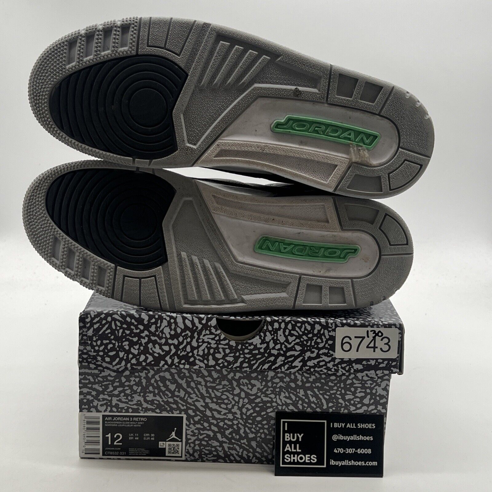 Size 12 - Air Jordan 3 Retro Green Glow (CT8532-031)