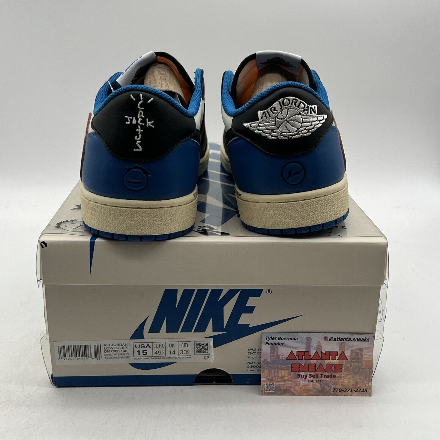 Size 15 - Jordan 1 Retro x Fragment Design x Travis Scott Low Blue (DM7866-140)