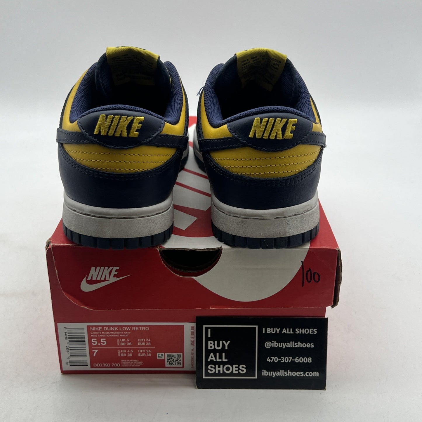 Size 5.5 - Nike Dunk Low Michigan 2021 (DD1391-700)