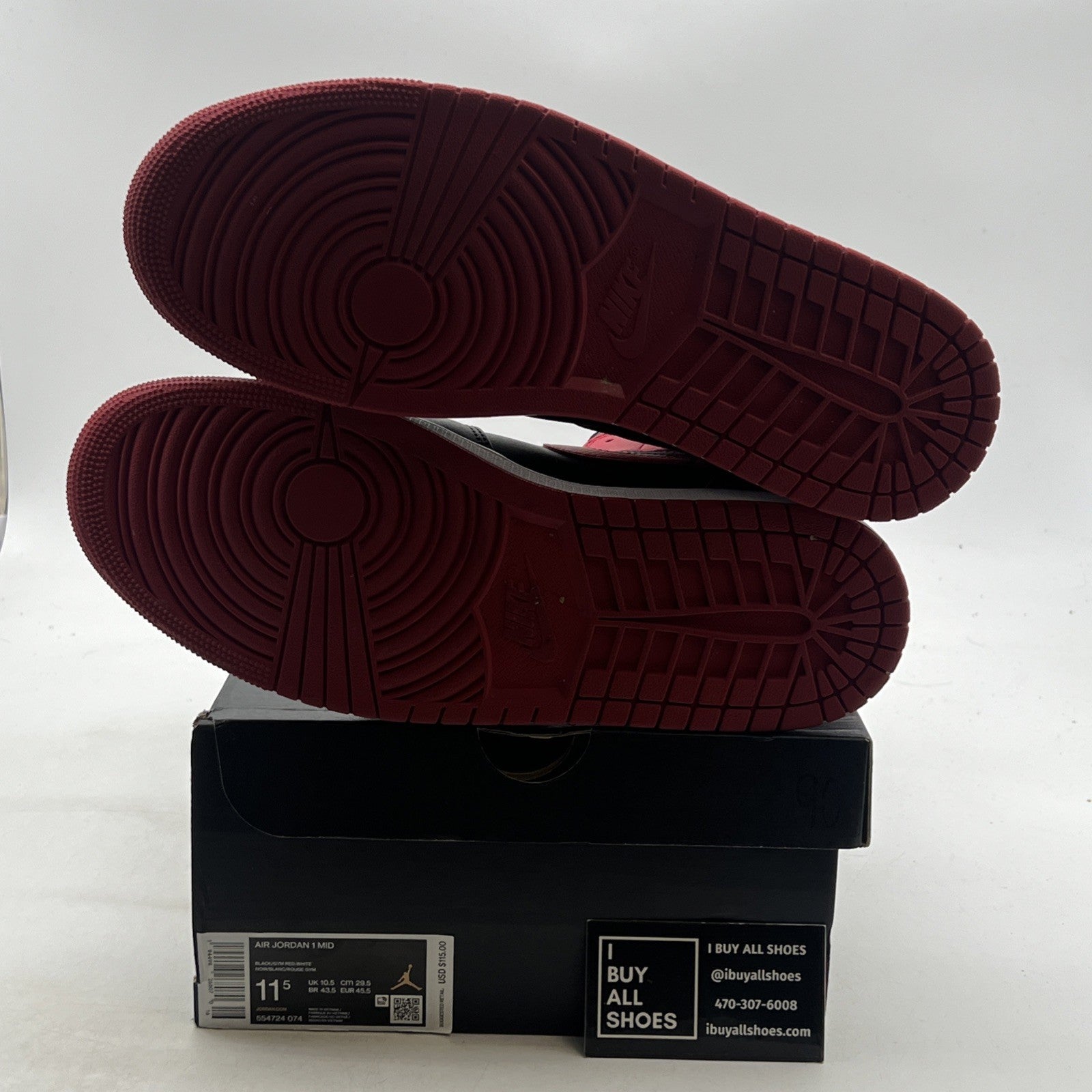 Size 11.5 - Air Jordan 1 Mid Banned 2020 (554724-074)