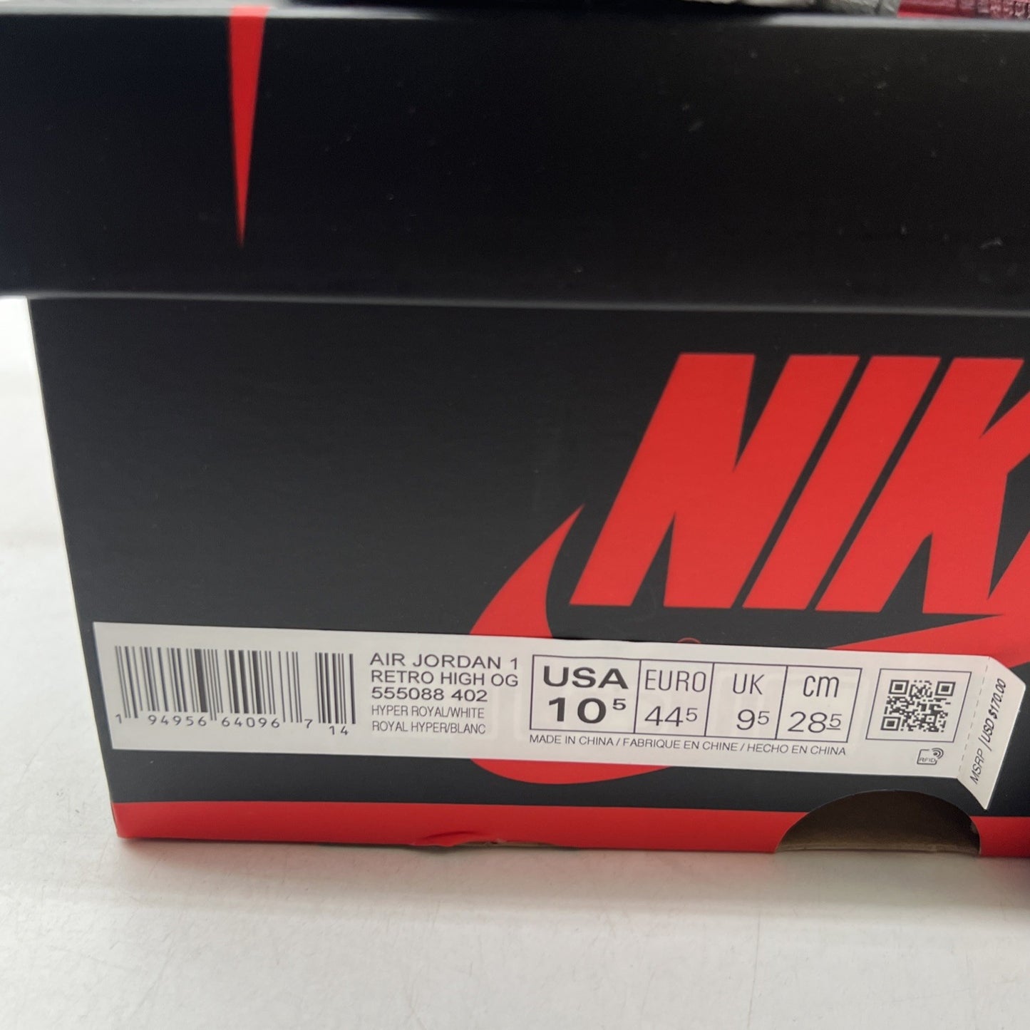 Size 10.5 - Air Jordan 1 Retro OG High Hyper Royal (555088-402)