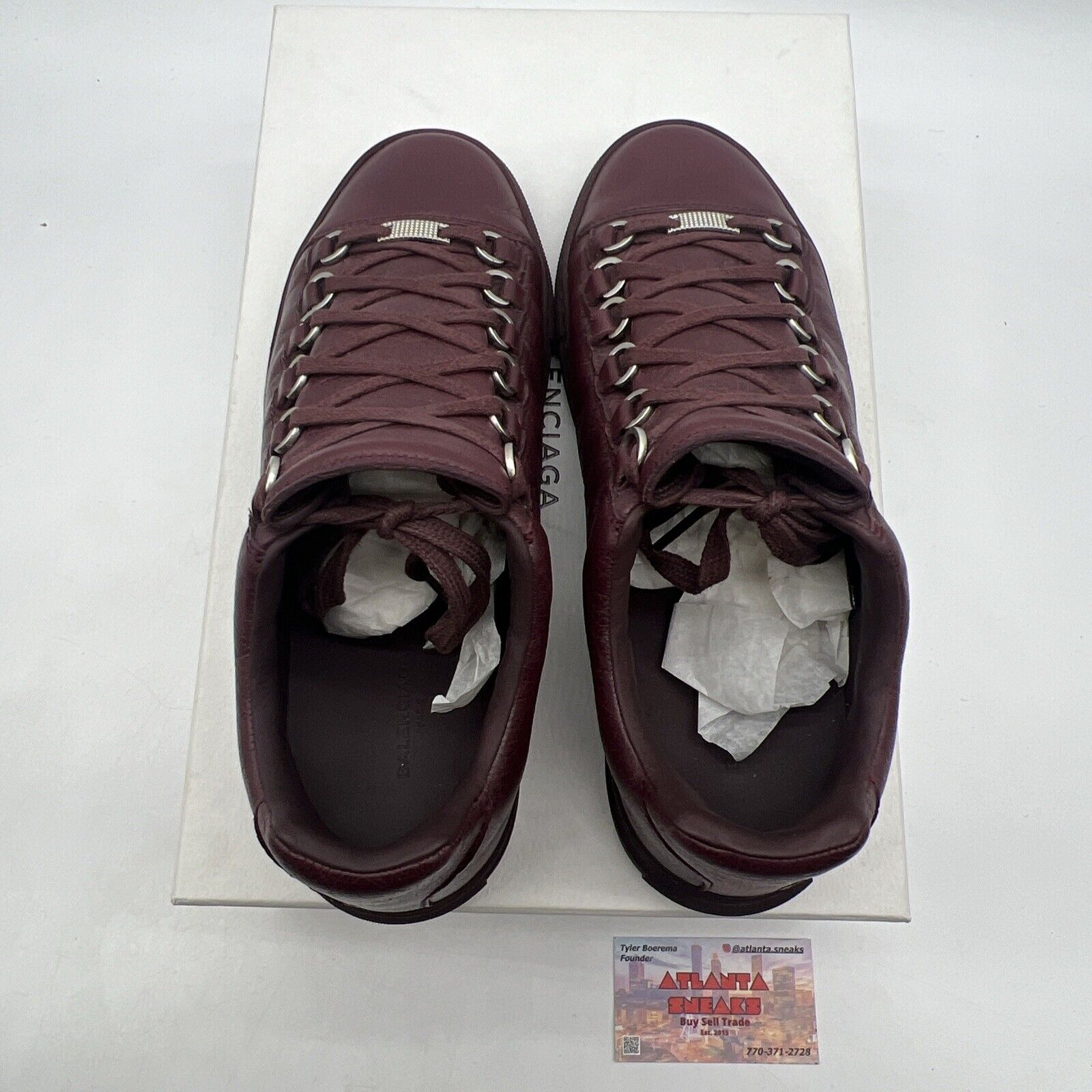 Size 9.5 - Balenciaga Arena Low Red Burgundy