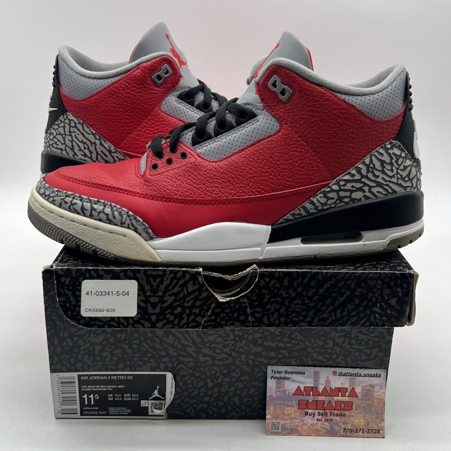 Size 11.5 - Jordan 3 Retro SE Mid Unite Black White Red Leather (CK5692-600)