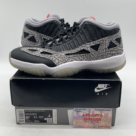 Size 8.5 - Air Jordan 11 Retro IE Low Black Cement White Leather (919712-006)