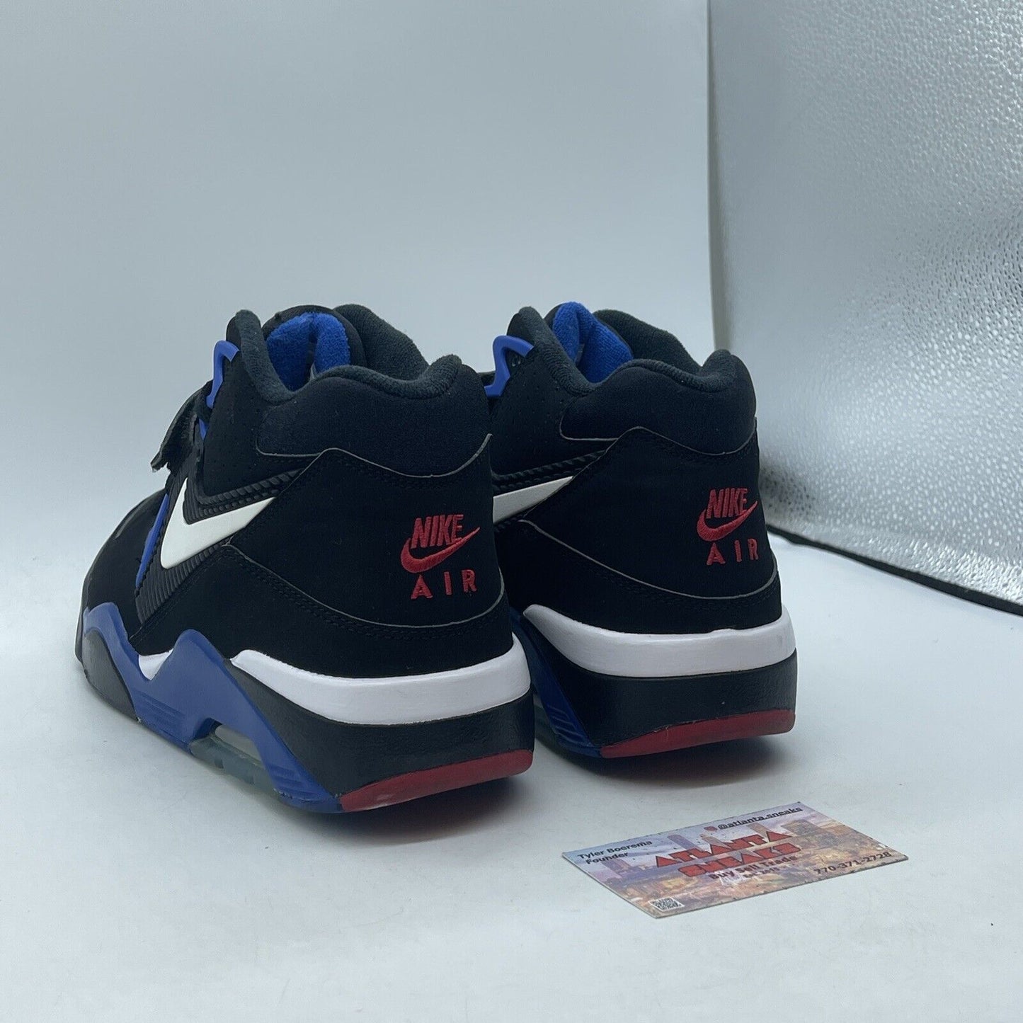 Size 10 - Nike Air Force 180 2016 Barkley Black Suede White Blue (310095-011)