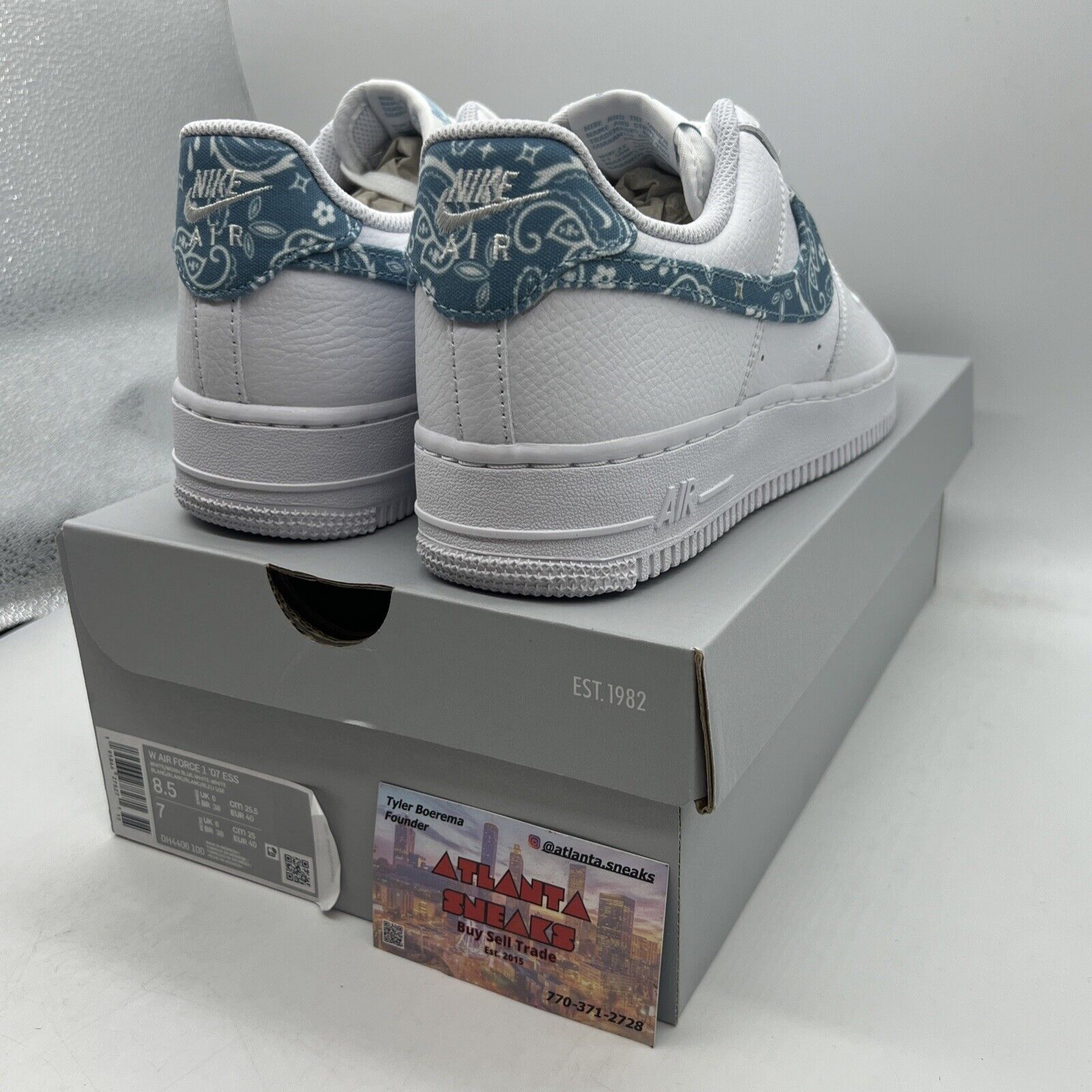 WMNS Nike Air Force 1 ESS | Blue Paisley | DH4406-100 | Size 8.5 Brand New