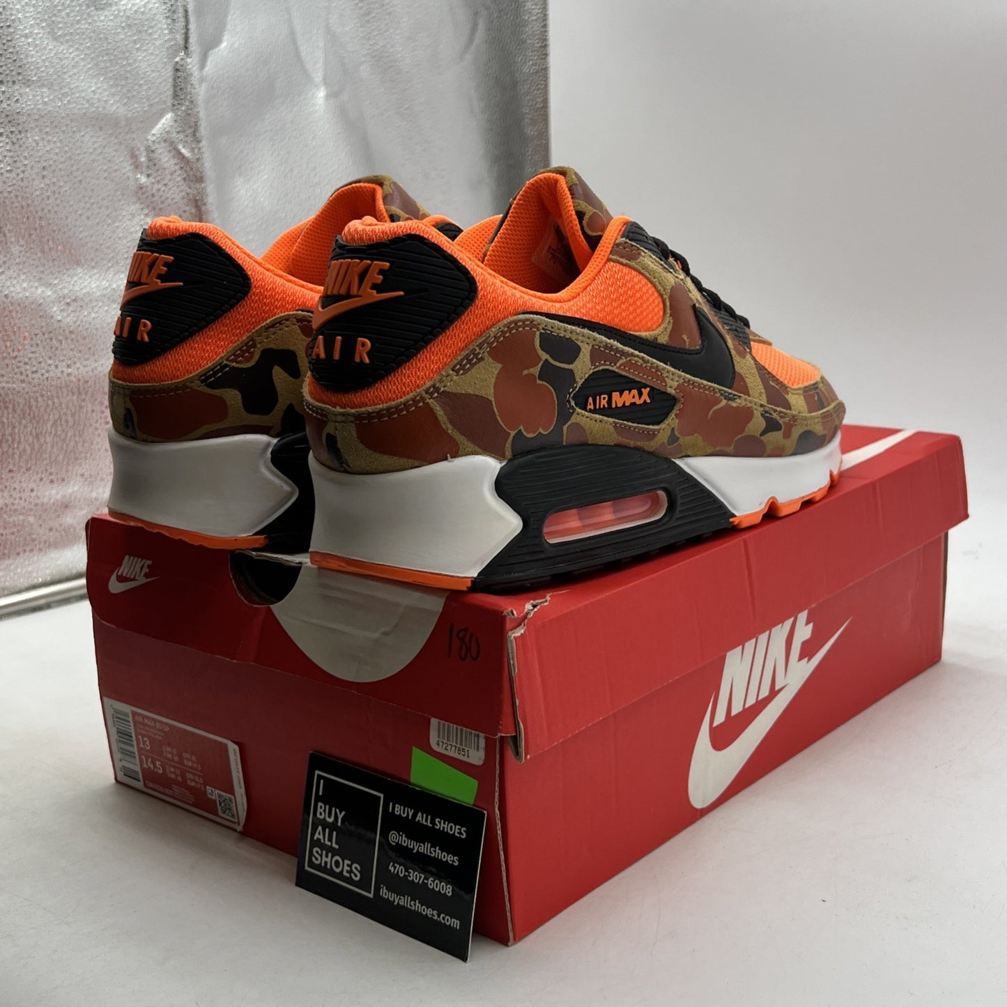 Size 13 - Nike Air Max 90 Orange Camo (CW4039-800)