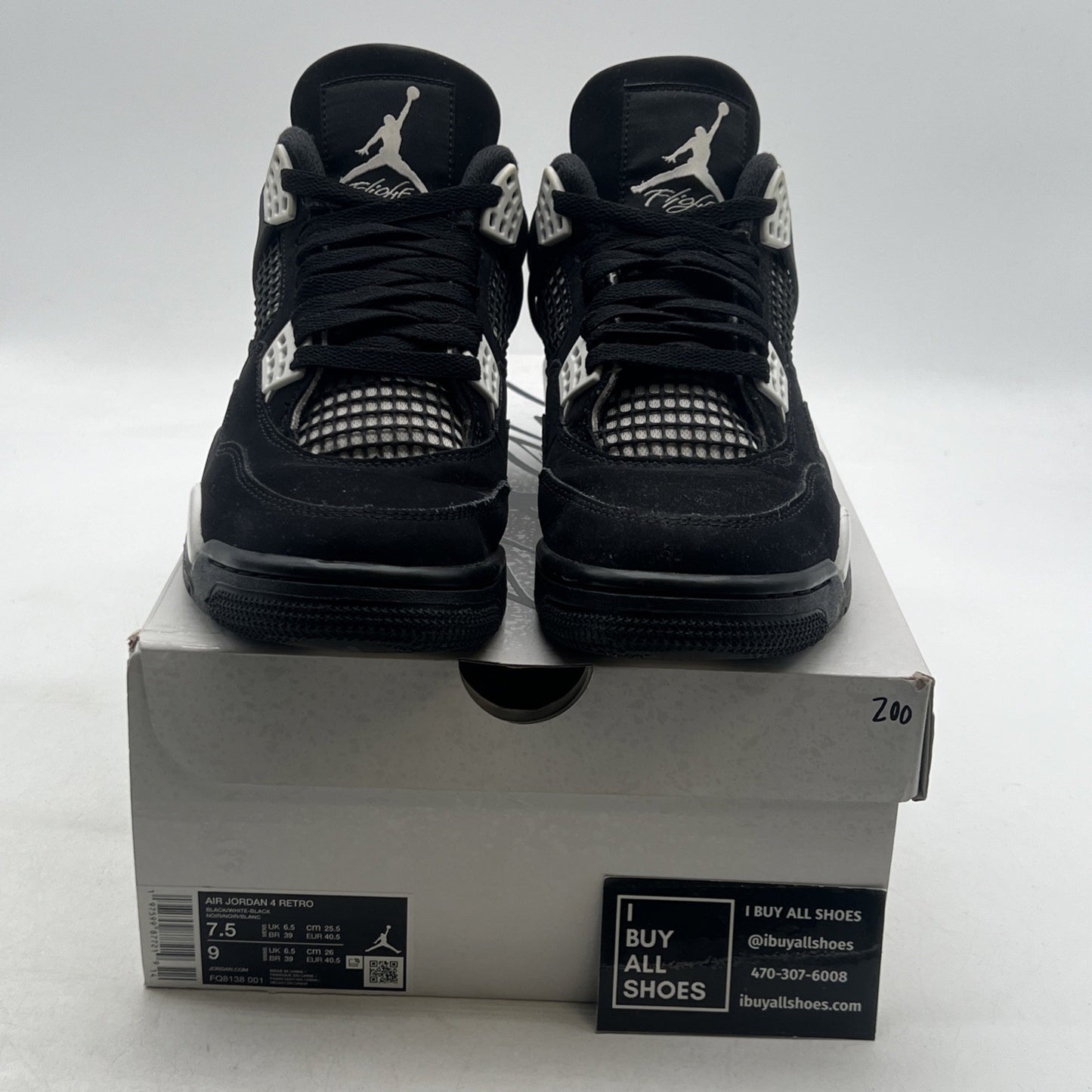 Size 7.5 - Air Jordan 4 Retro White Thunder (FQ8138-001)