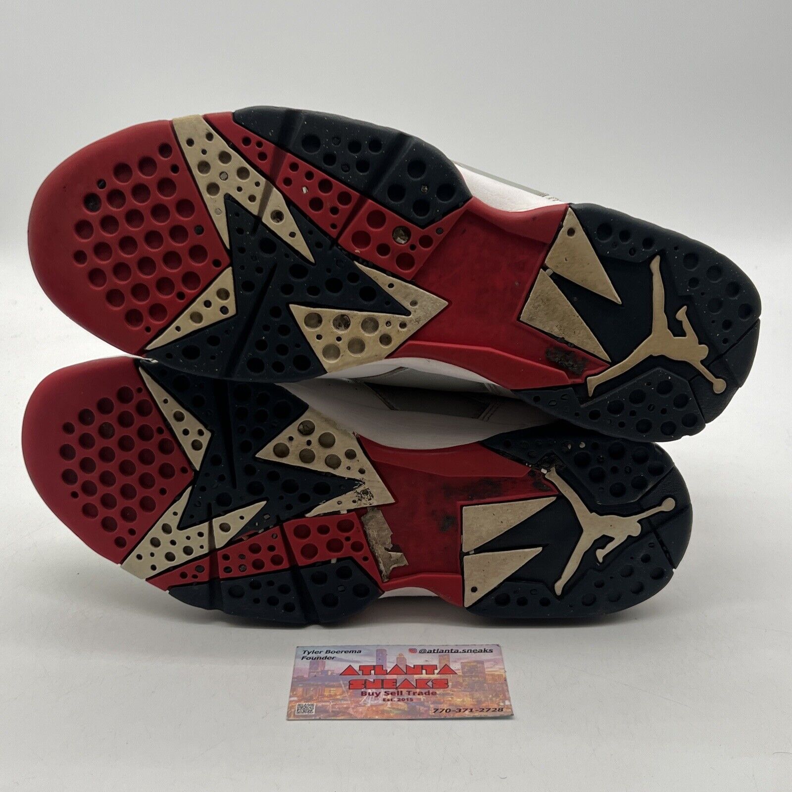 Size 10.5 - Air Jordan 7 Retro 2012 Olympic White Navy Red Leather (304775-135)