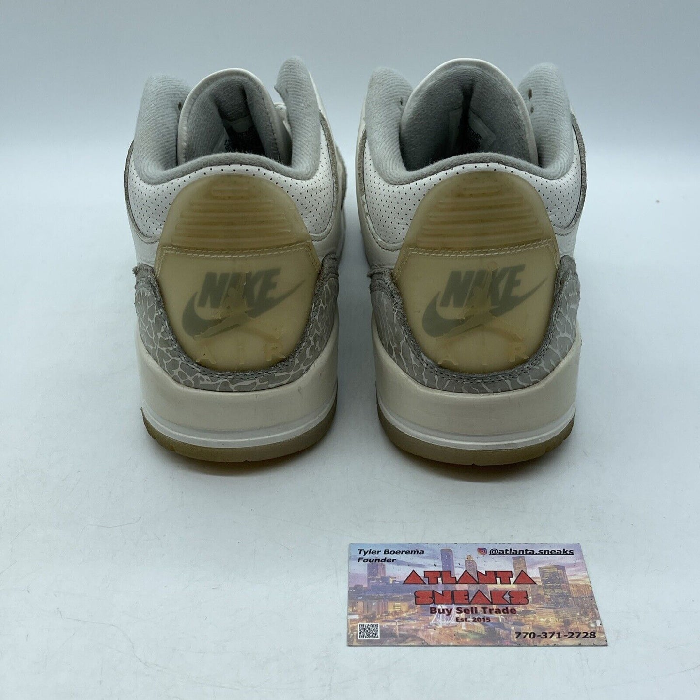 Size 10.5 - Air Jordan 3 Retro Ivory Grey White Suede Leather (FJ9579-100)