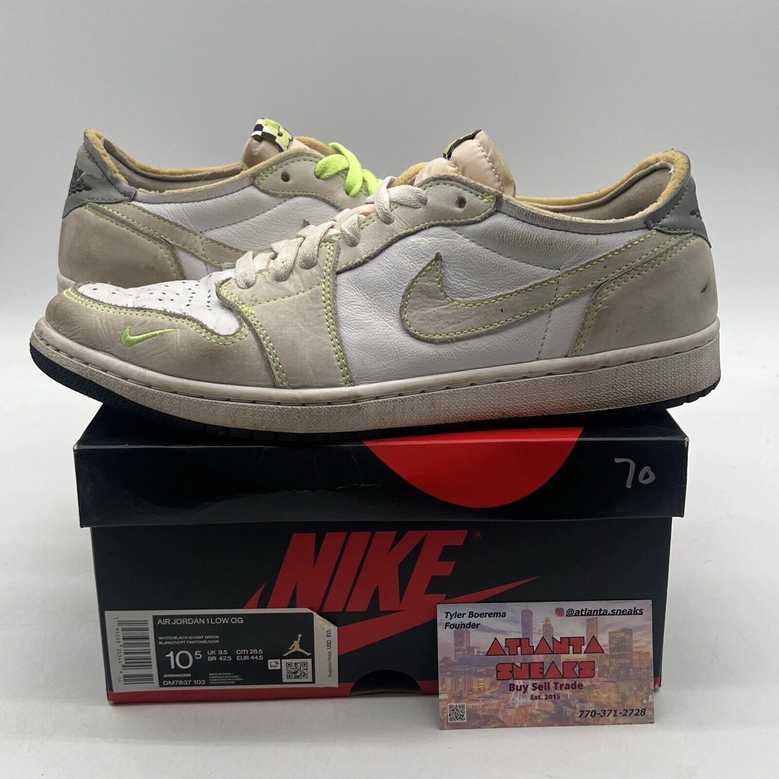 Size 10.5 - Air Jordan 1 OG Low Ghost Green (DM7837-103)