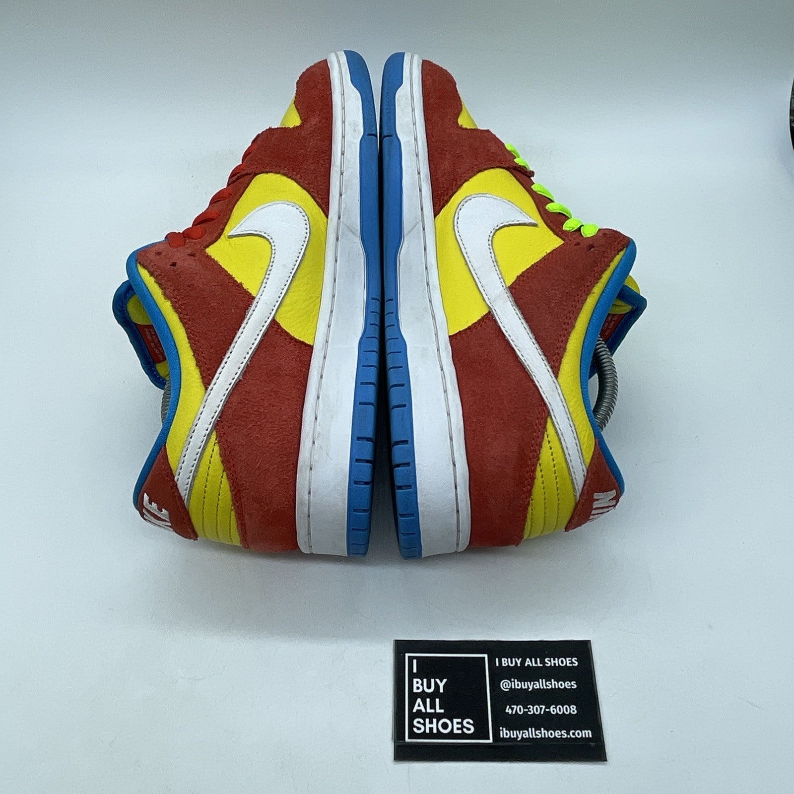 Size 10.5 - Nike SB Dunk Low Bart Simpson Red Yellow Suede Leather (BQ6817-602)