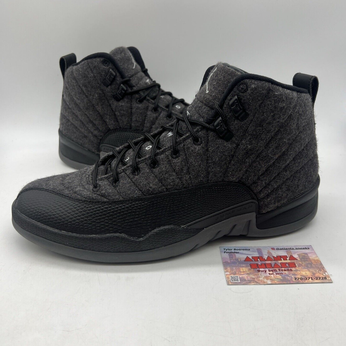 Size 11.5 - Air Jordan 12 Retro Wool Black Grey (852627-003)