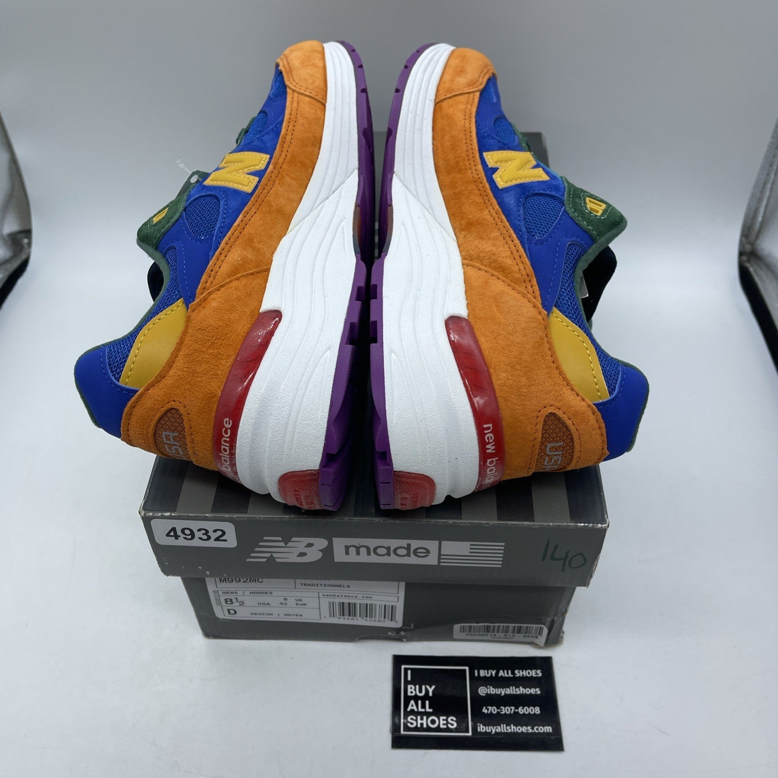 Size 8.5 - New Balance 992 Made in USA Multi-Color Suede Leather (M992MC)