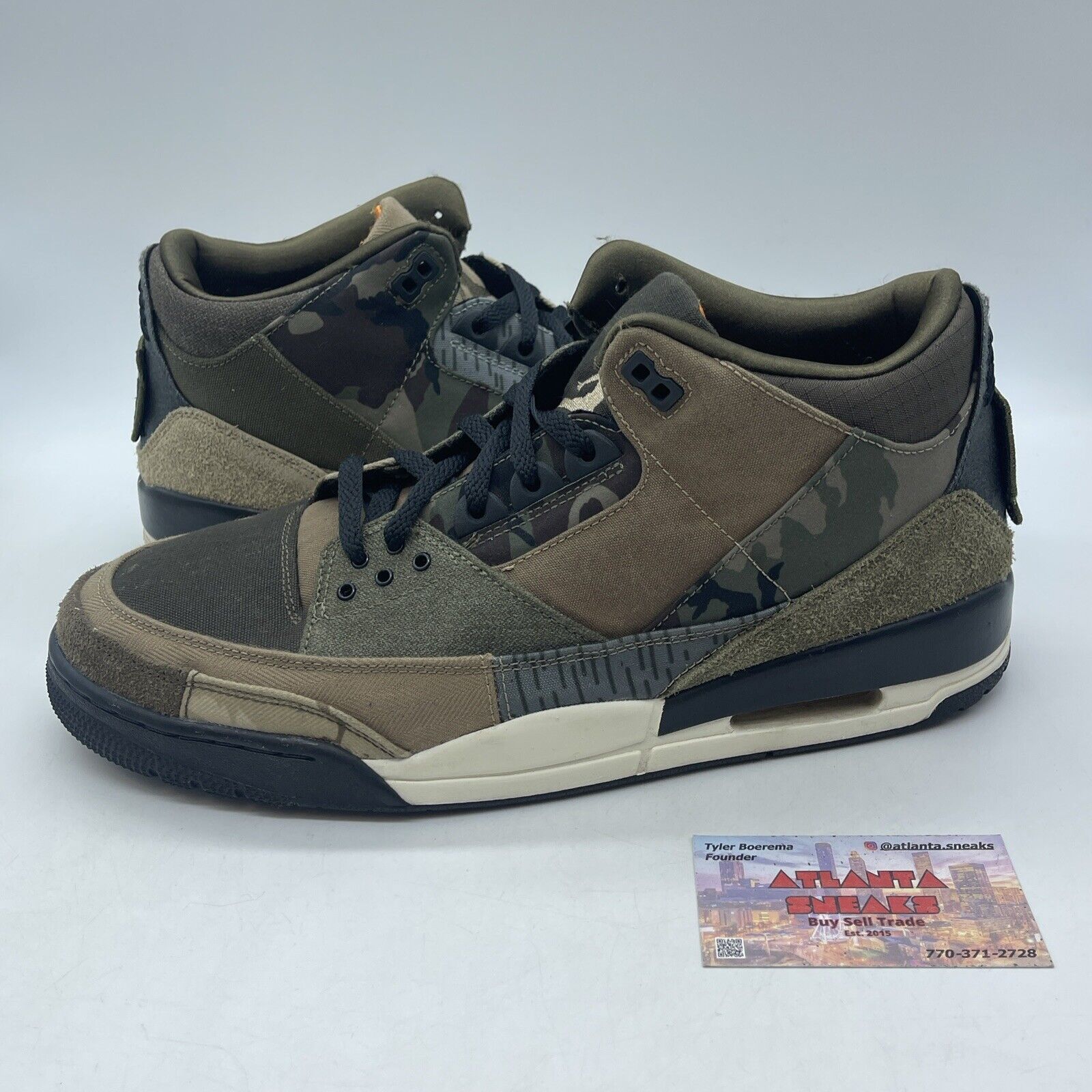 Size 13 - Jordan 3 Retro Patchwork 2021 Green Brown Orange Suede (DO1830-200)