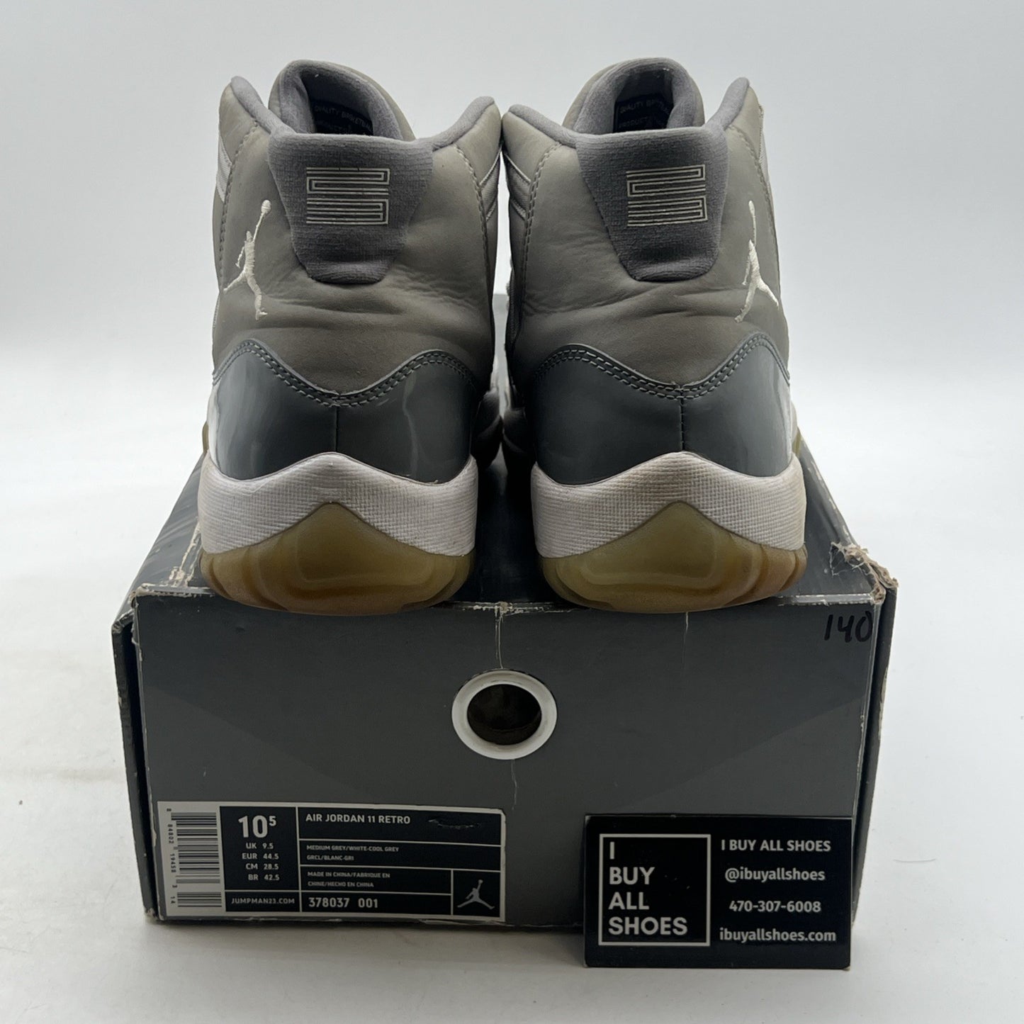 Size 10.5 - Air Jordan 11 Retro 2010 Cool Grey (378037-001)