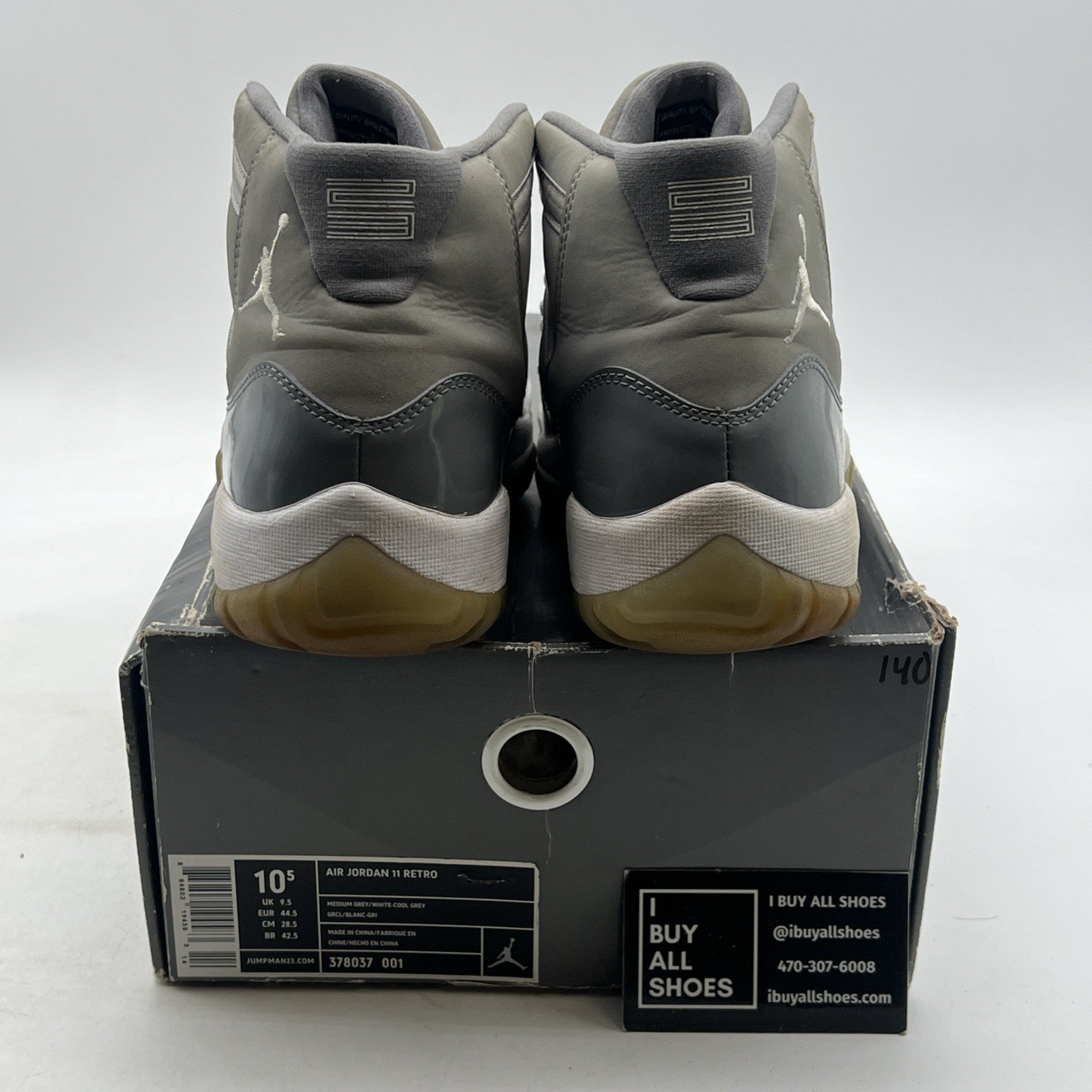 Size 10.5 - Air Jordan 11 Retro 2010 Cool Grey (378037-001)