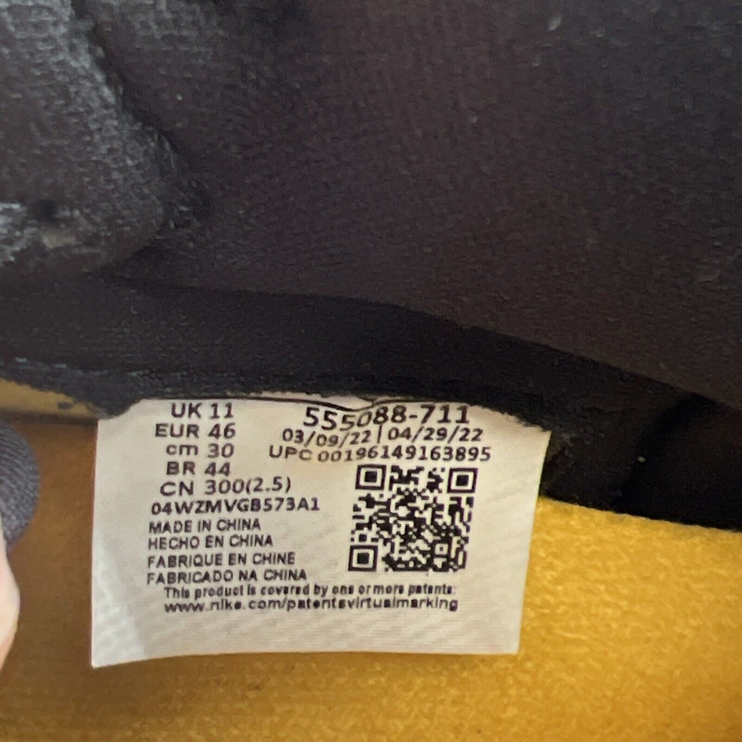 Size 12 - Air Jordan 1 Retro OG High Yellow Toe (555088-711)