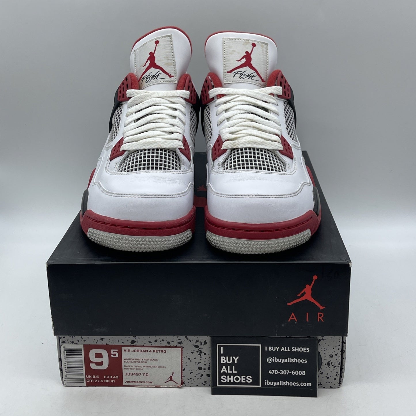 Size 9.5 - Air Jordan 4 Retro Fire Red 2012 (308497-110)