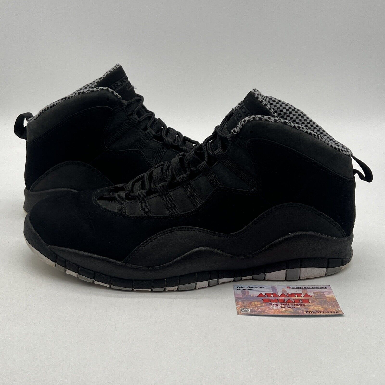 Size 13 - Air Jordan 10 Retro Stealth Black Suede White Grey (310805-003)