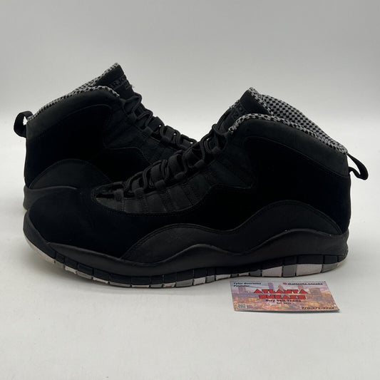 Size 13 - Air Jordan 10 Retro Stealth Black Suede White Grey (310805-003)