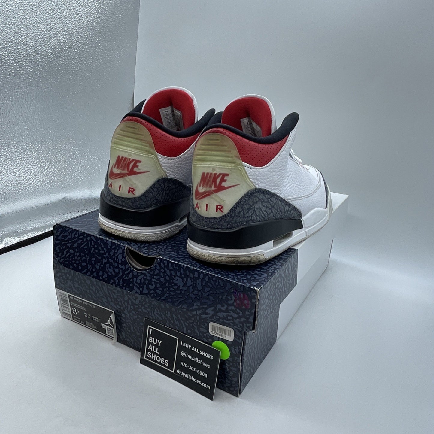 Size 8.5 - Air Jordan 3 Retro Denim SE Fire Red 2020 (CZ6431-100)