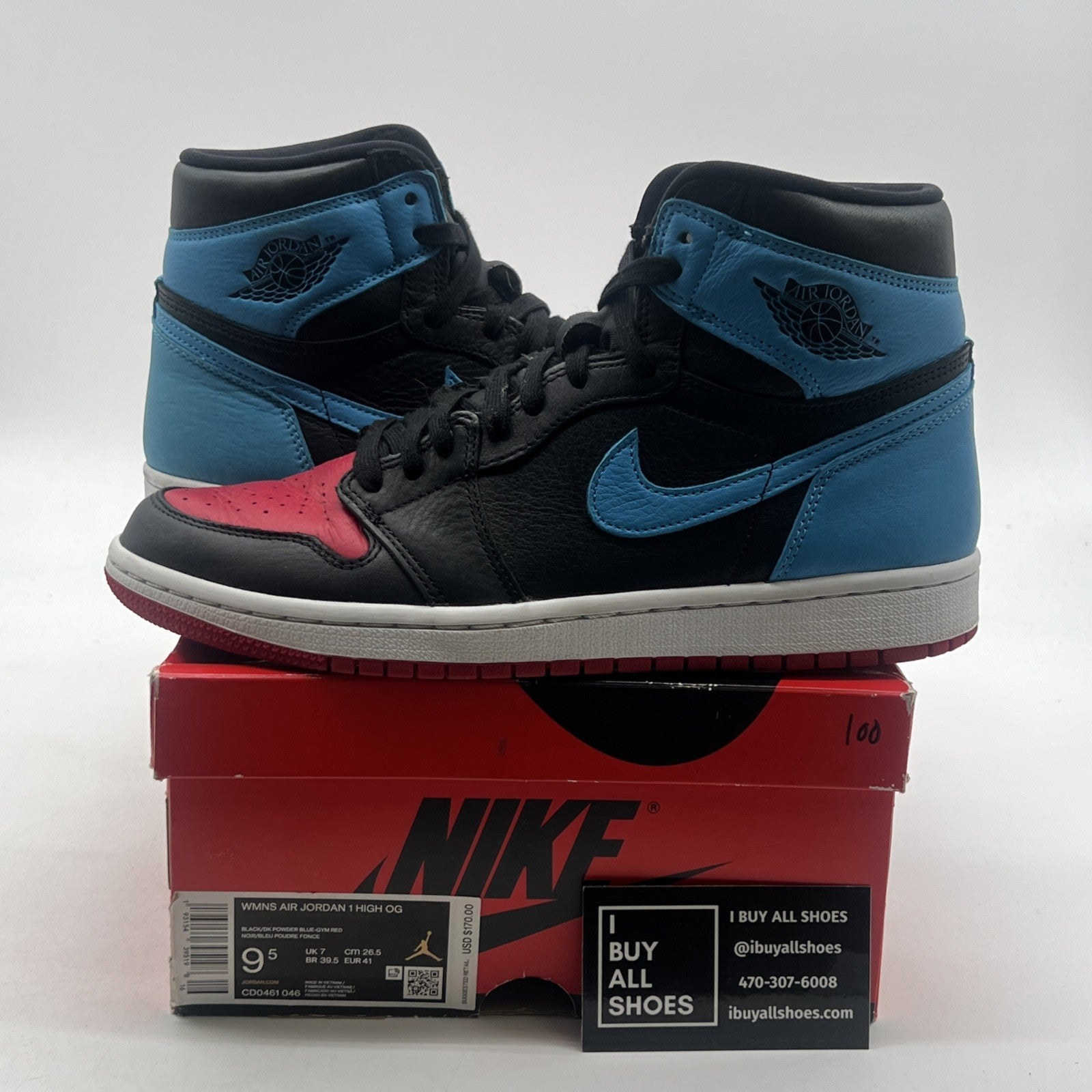 Size 9.5 - Air Jordan 1 High OG UNC To Chicago 2020 (CD0461-046)