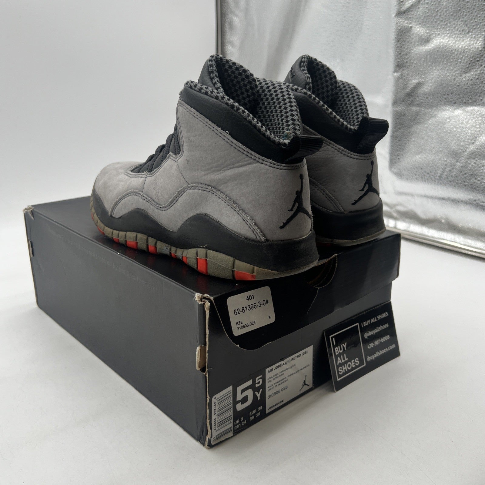 Size 5.5Y - Air Jordan 10 Retro Mid Cool Grey (310806-023)