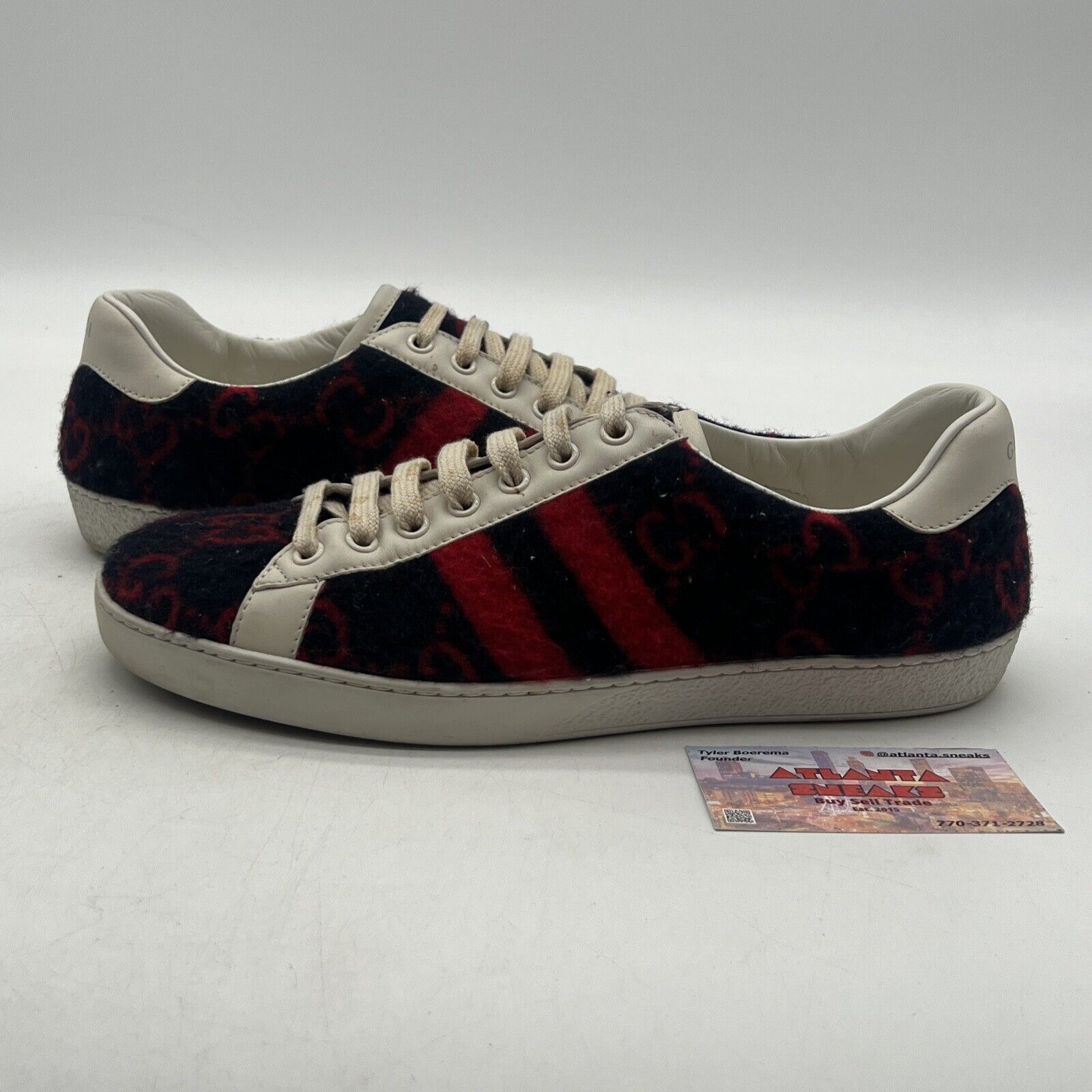 Size 7 - GUCCI GG TERRY CLOTH MONOGRAM VELVET SNEAKERS