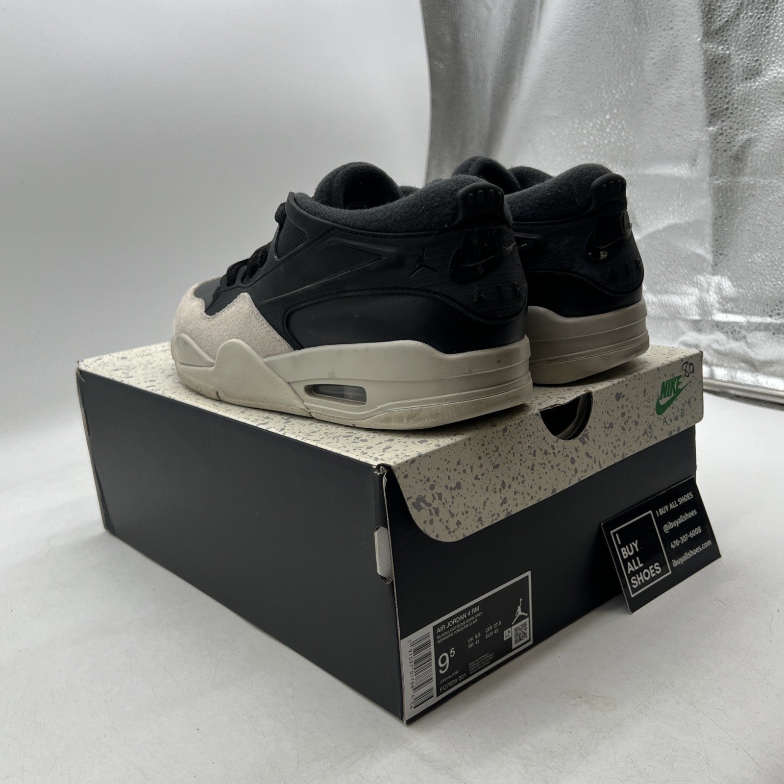 Size 9.5 - Air Jordan 4 RM Black Light Bone (FQ7939-001)