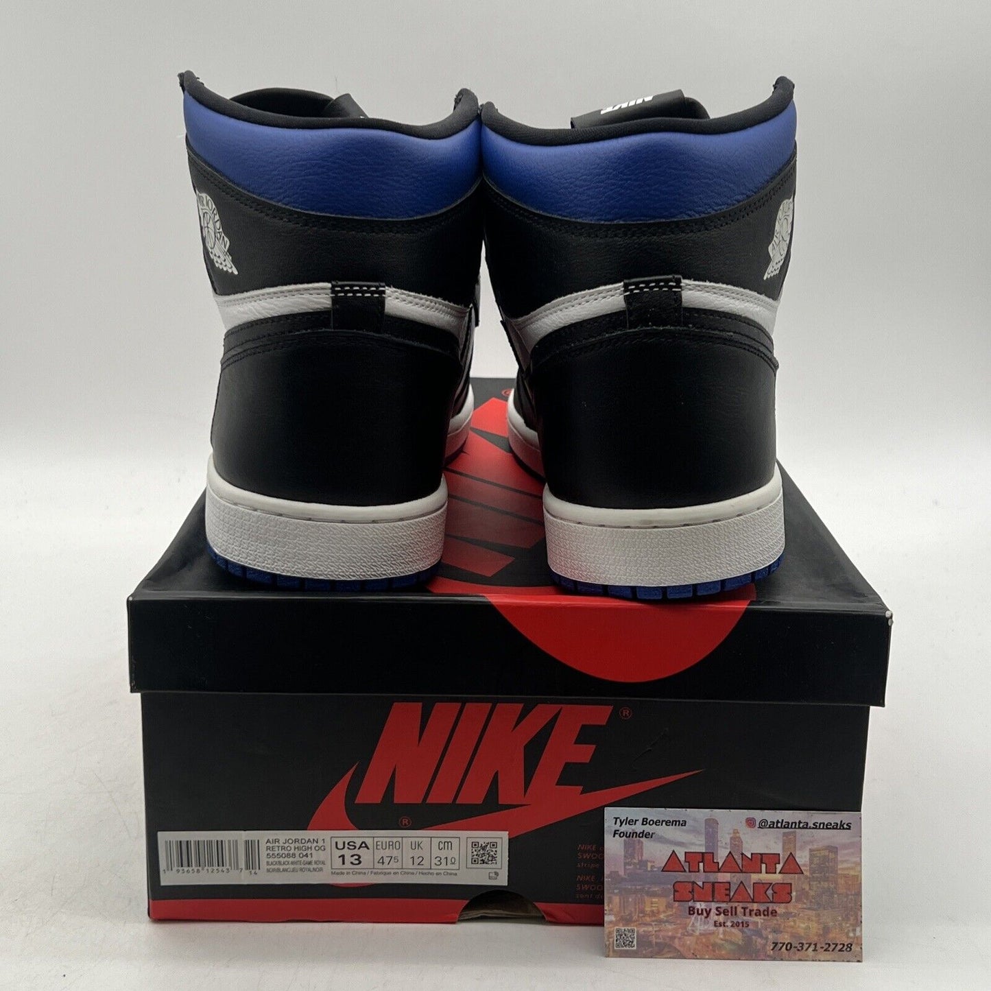 Size 13 - Jordan 1 Retro OG High Royal Toe White Black Leather  (555088-041)