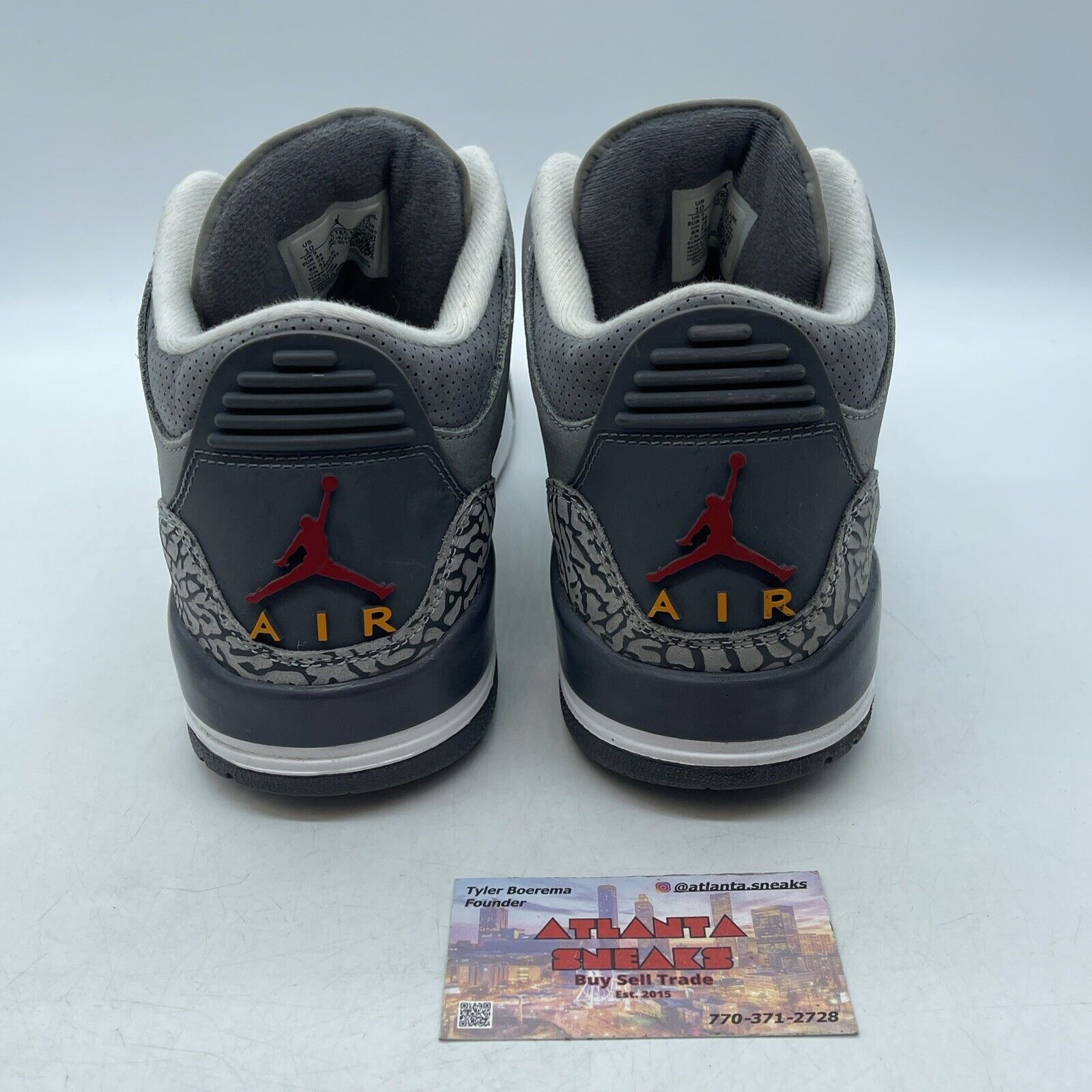 Size 10 - Jordan 3 Retro Mid Cool Grey White Black Red Suede (CT8532-012)