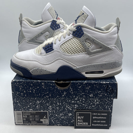 Size 9.5 - Jordan 4 Retro Mid Midnight Navy White Grey Leather (DH6927-140)