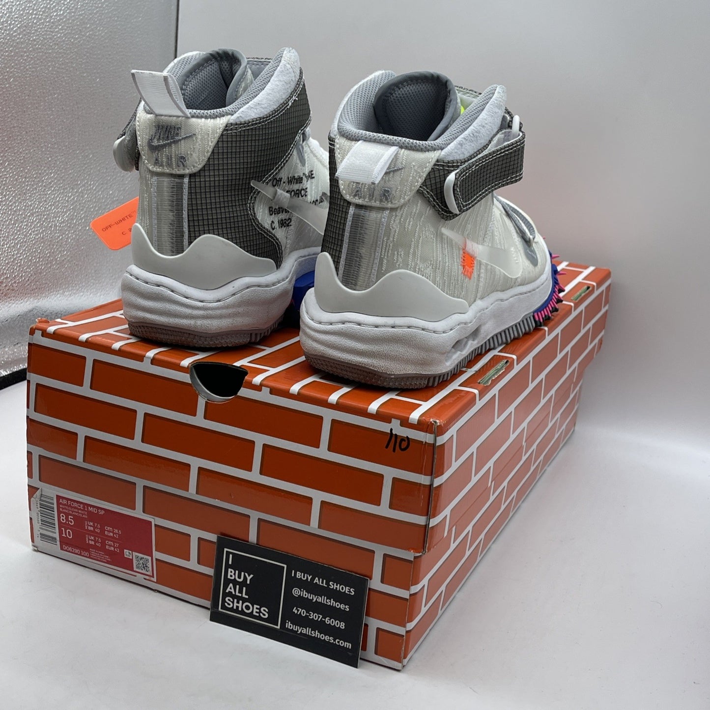 Size 8.5 - Nike Air Force 1 x Off-White White 2022 Suede Leather (DO6290-100)