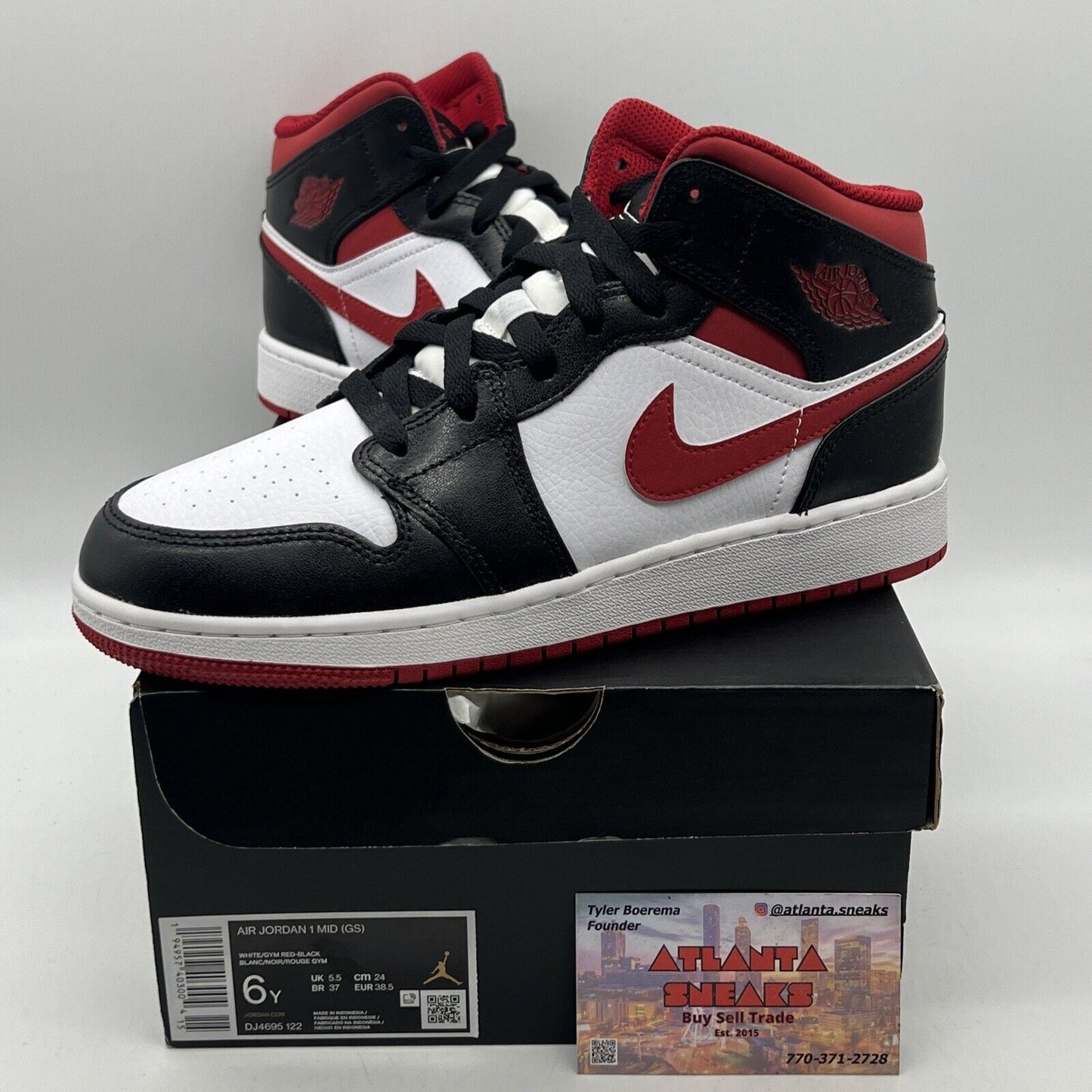 Size 6 - Jordan 1 Retro High OG Gym Red 2019 Black White Leather (DJ4695-122)