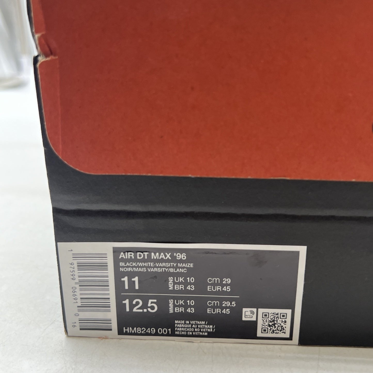 Size 11 -  Air Dt Max ‘96 Black White 2024 Yellow Suede Leather  (HM8249-001)