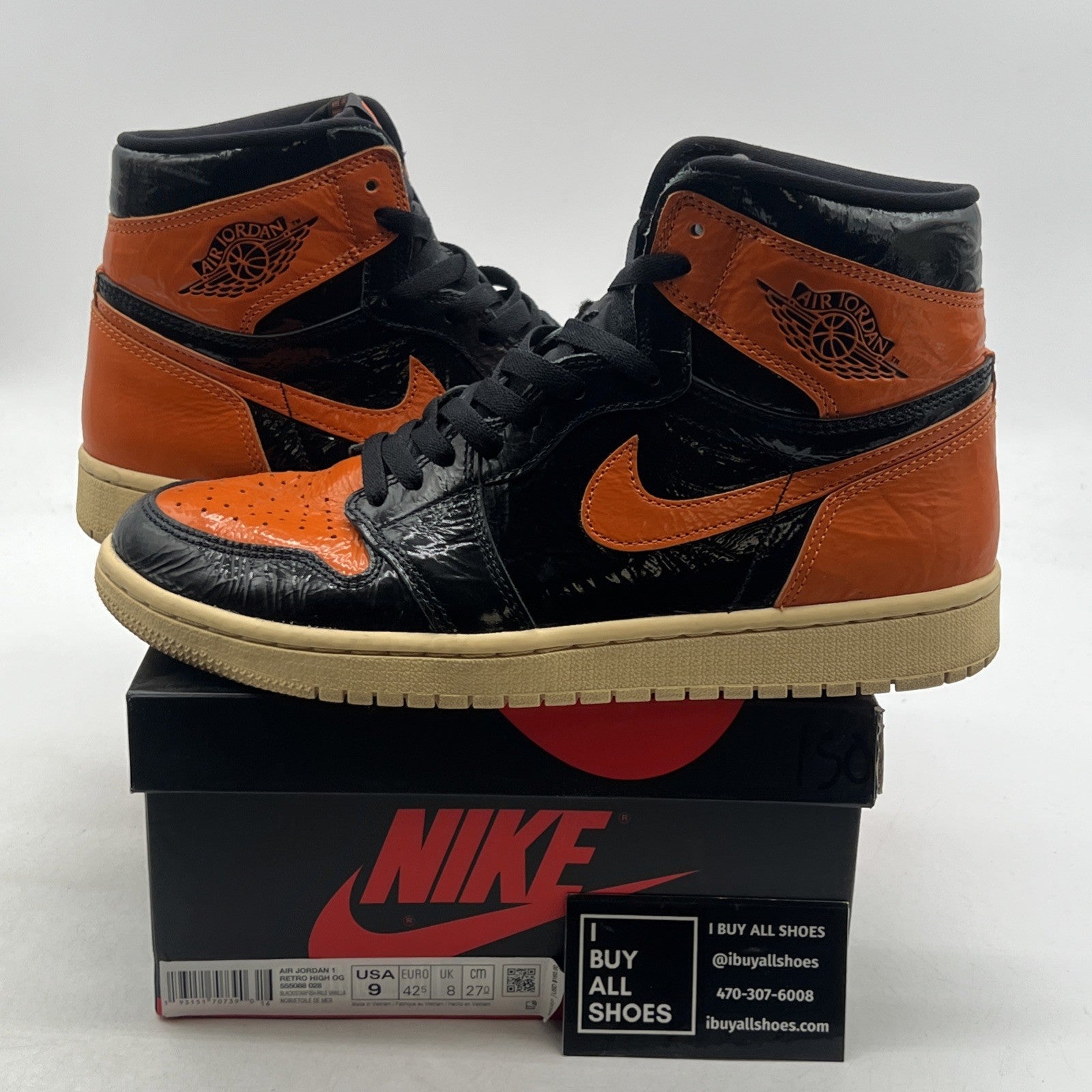 Size 9 - Air Jordan 1 Retro OG High Shattered Backboard 3.0 (555088-028)