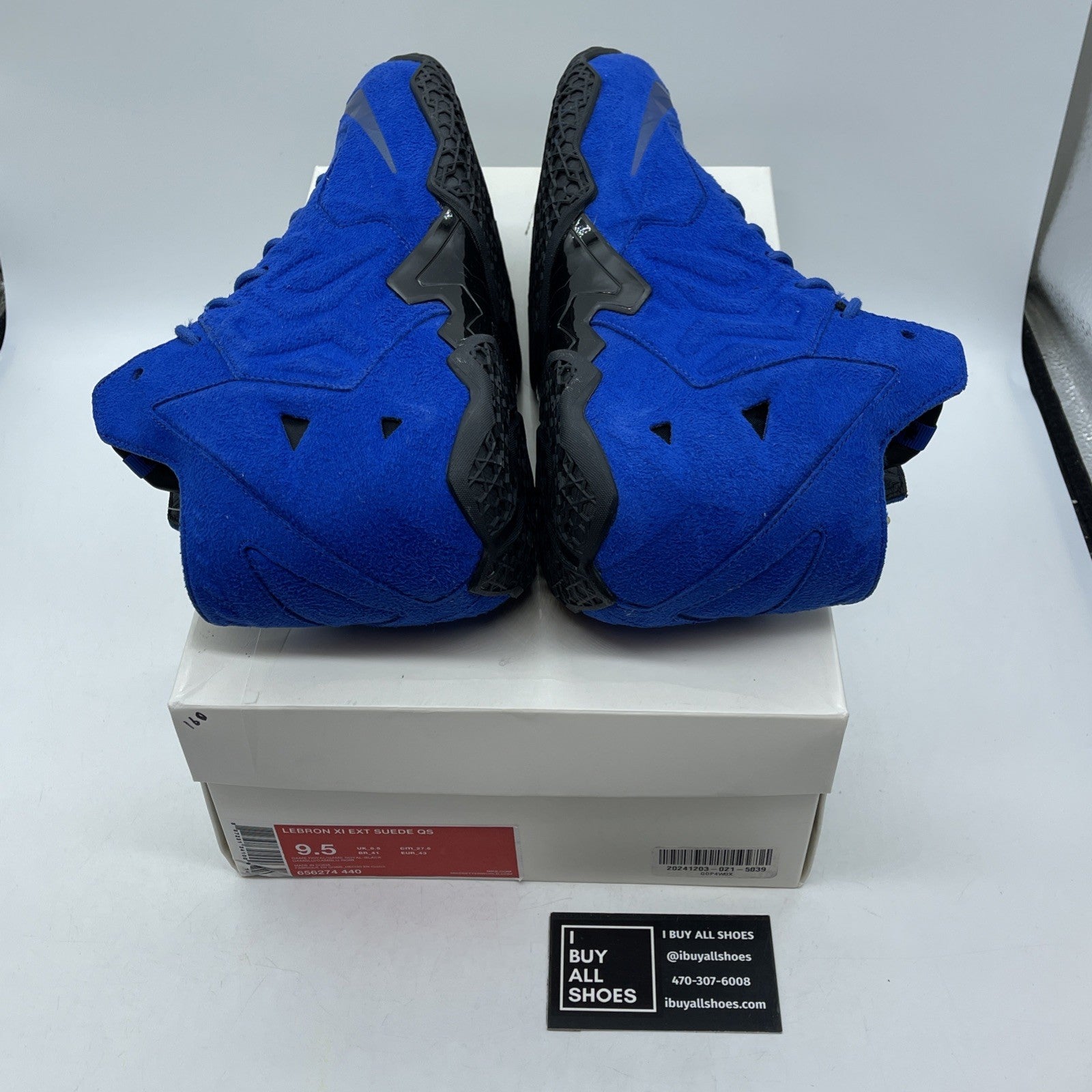 Size 9.5 - Nike LeBron 11 EXT Suede QS Game Royal Blue (656274-440)