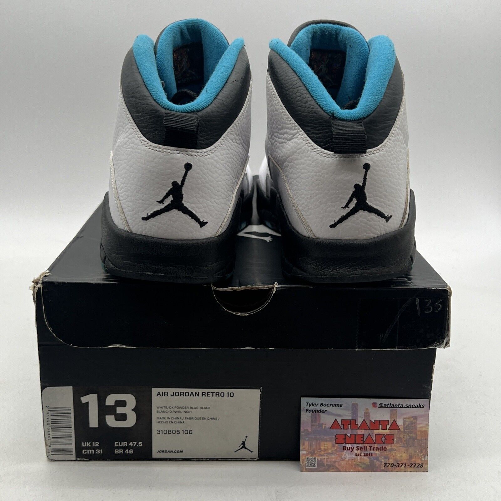 Size 13 - Air Jordan 10 Retro 2014 Powder Blue (310805-106)