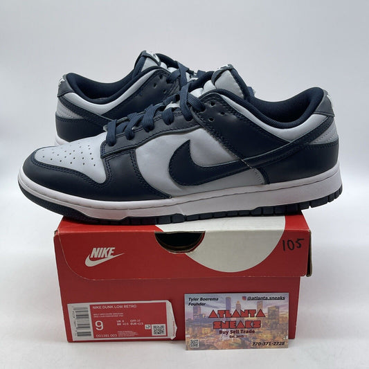 Size 9 - Nike Dunk Low Georgetown Navy White Grey Leather (DD1391-003)