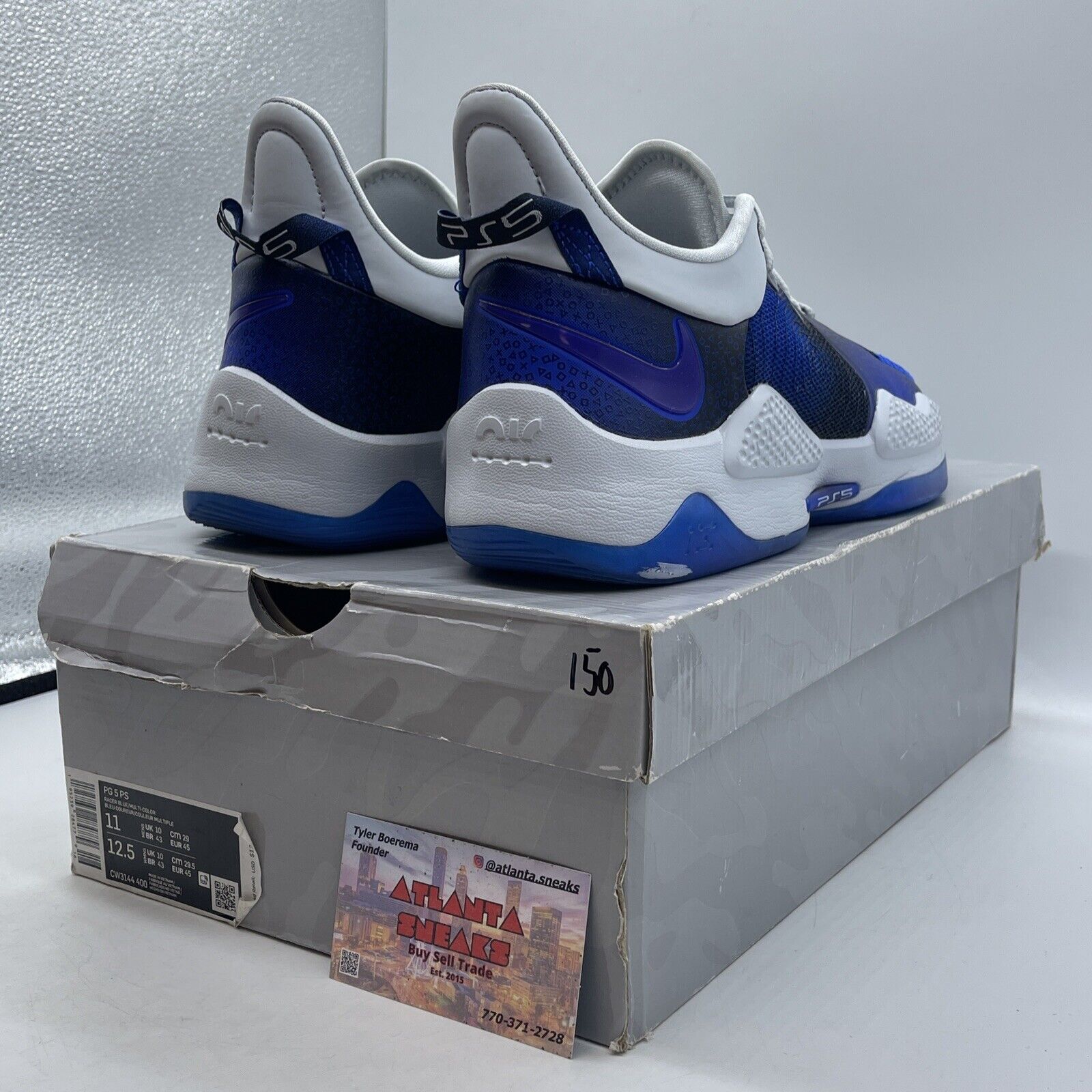 Size 11 - Nike PlayStation x PG 5 Racer Blue Grey Black Leather (CW3144-400)