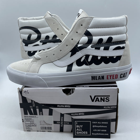 Size 12 - VANS x Patta Sk8-Hi Canvas Mean Eyed Cat White (VN0ABVH5WW)