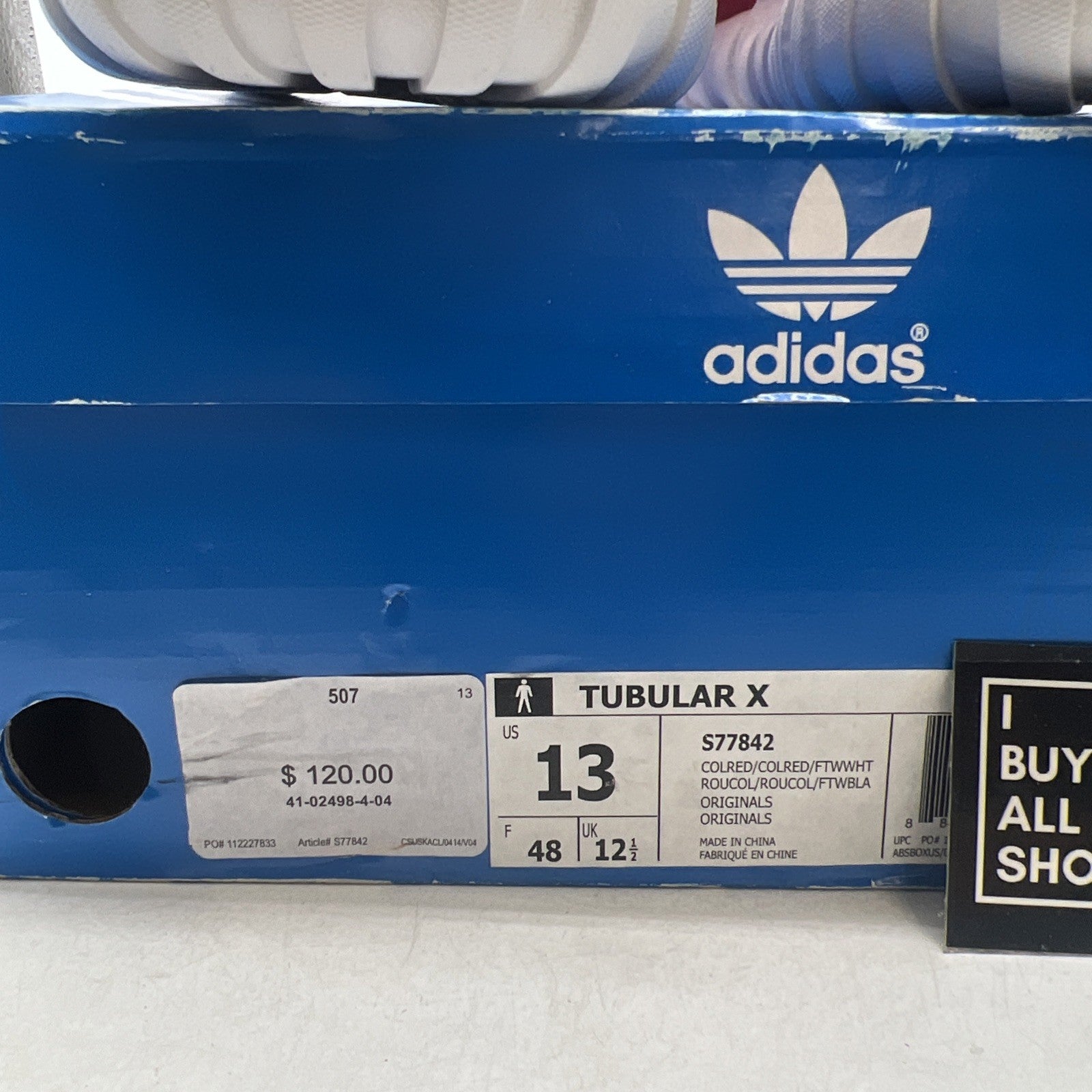 Size 13 - Adidas Tubular X Collegiate Red (S77842)