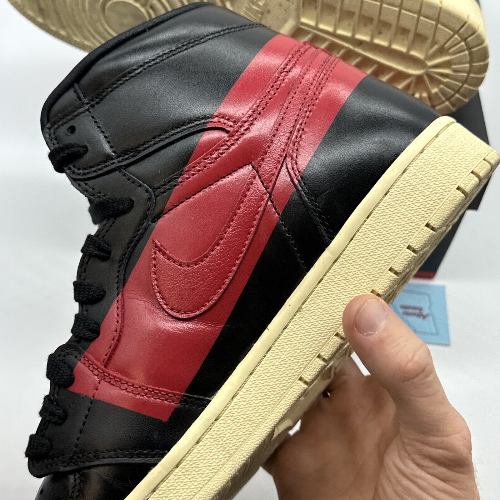 Size 10.5 - Jordan 1 Retro High OG Couture 2019 Black Red Cream Satin Leather