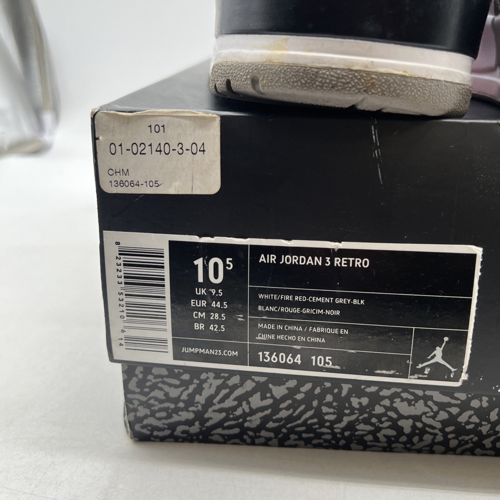 Size 10.5 - Air Jordan 3 Retro Mid White Cement Reimagined (136064-105)