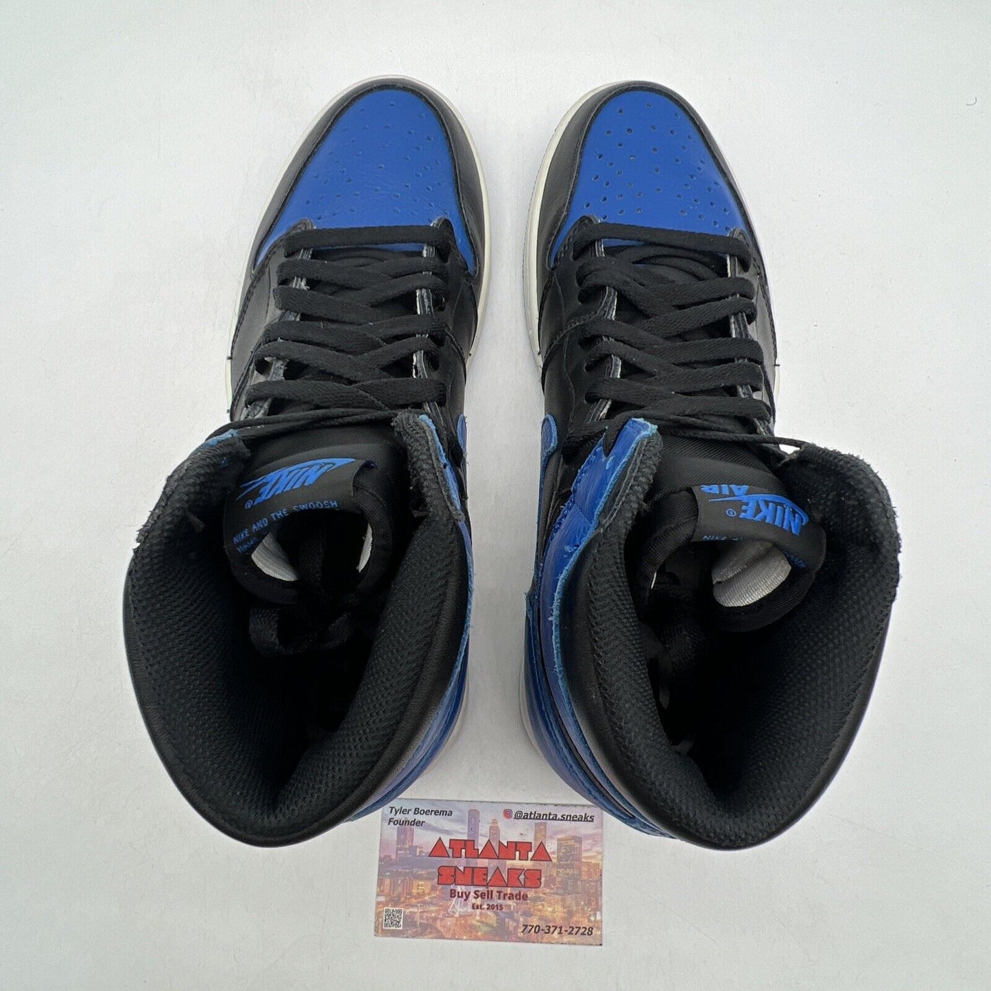 Size 10 - Jordan 1 Retro OG High Royal Black White Leather (555088-007)