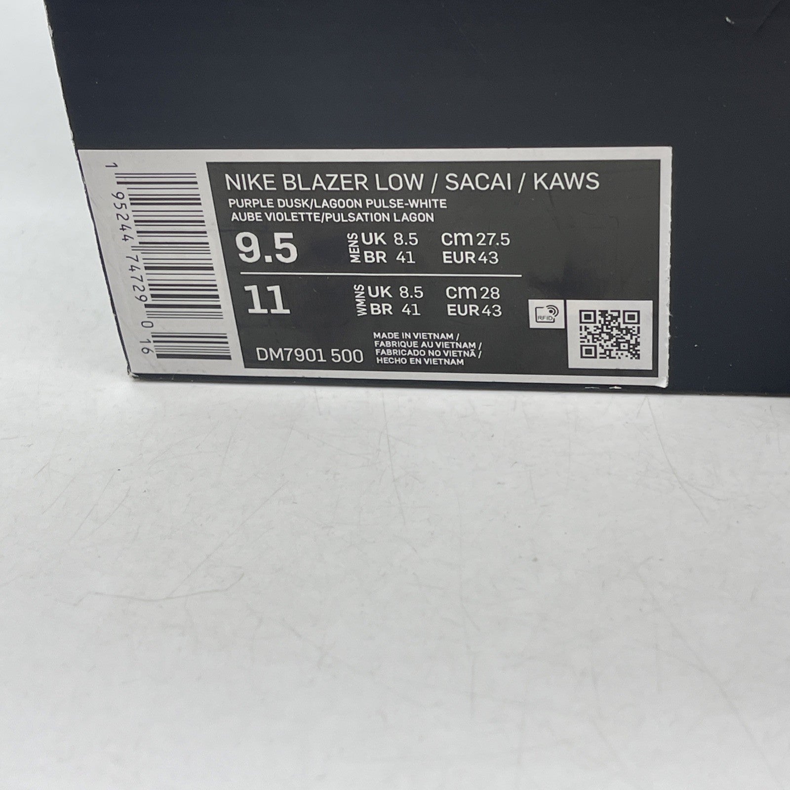 Size 9.5 - KAWS x sacai x Nike Blazer Low Purple Dusk (DM7901-500