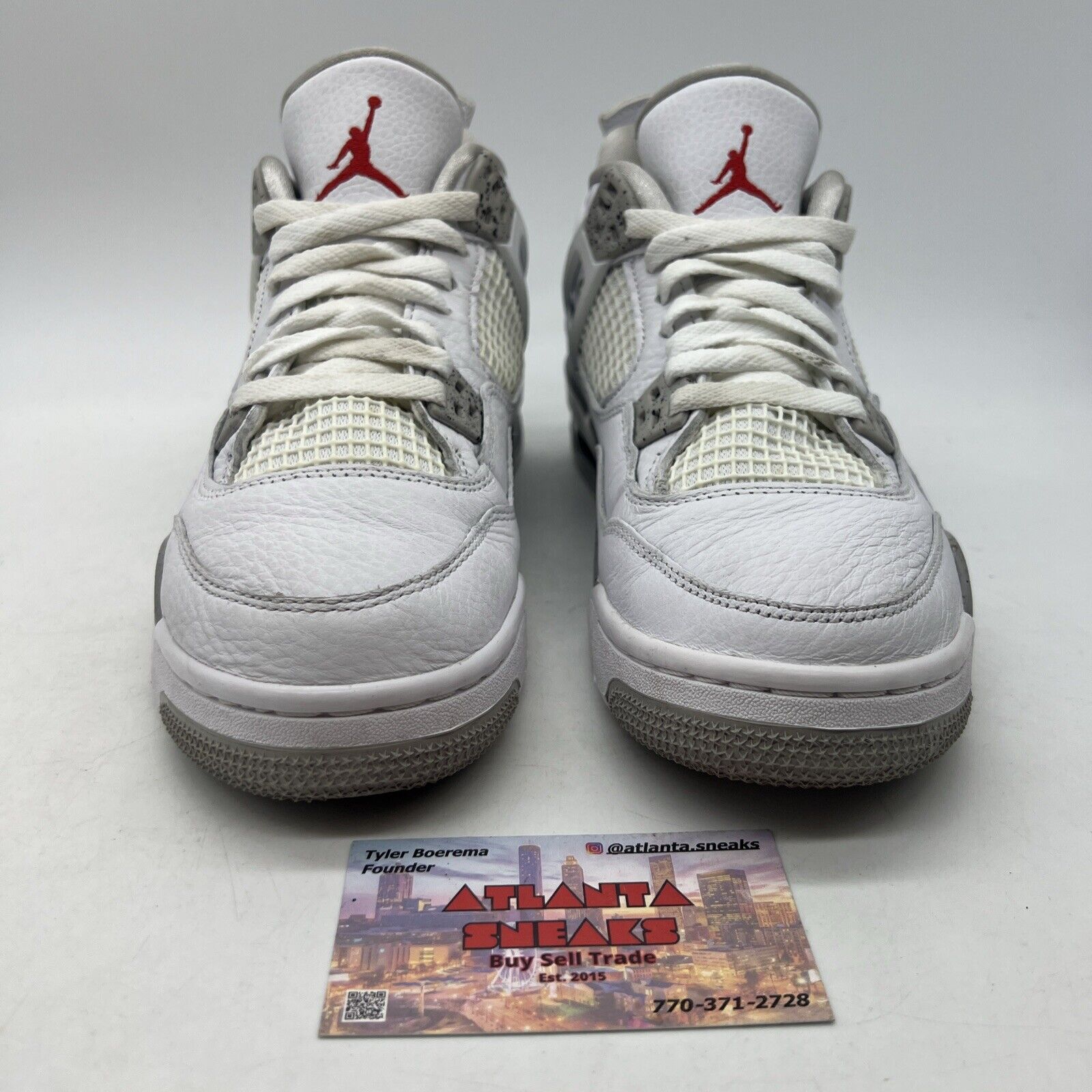 Size 6.5 - Jordan 4 Retro Mid White Oreo White Grey Leather (DJ4699-100)