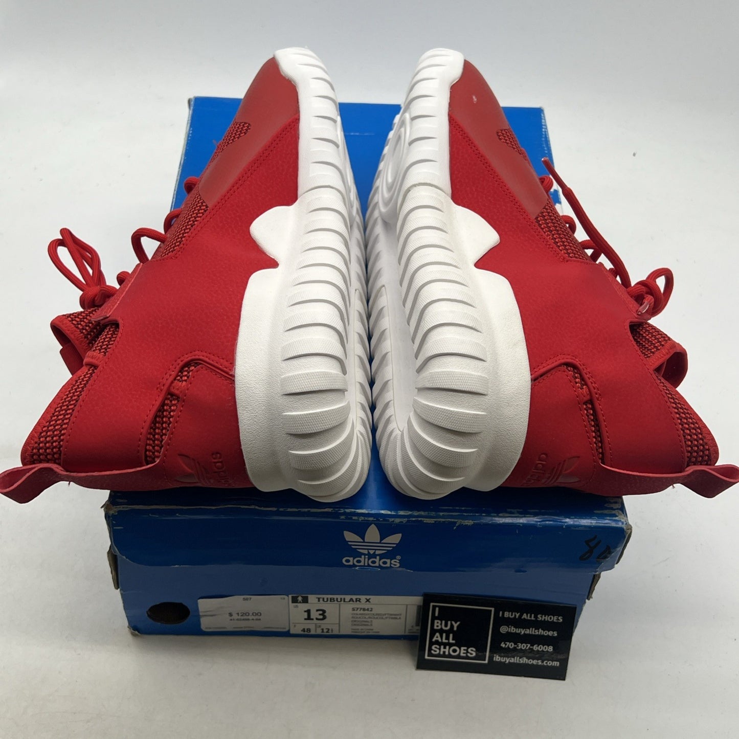 Size 13 - Adidas Tubular X Collegiate Red (S77842)