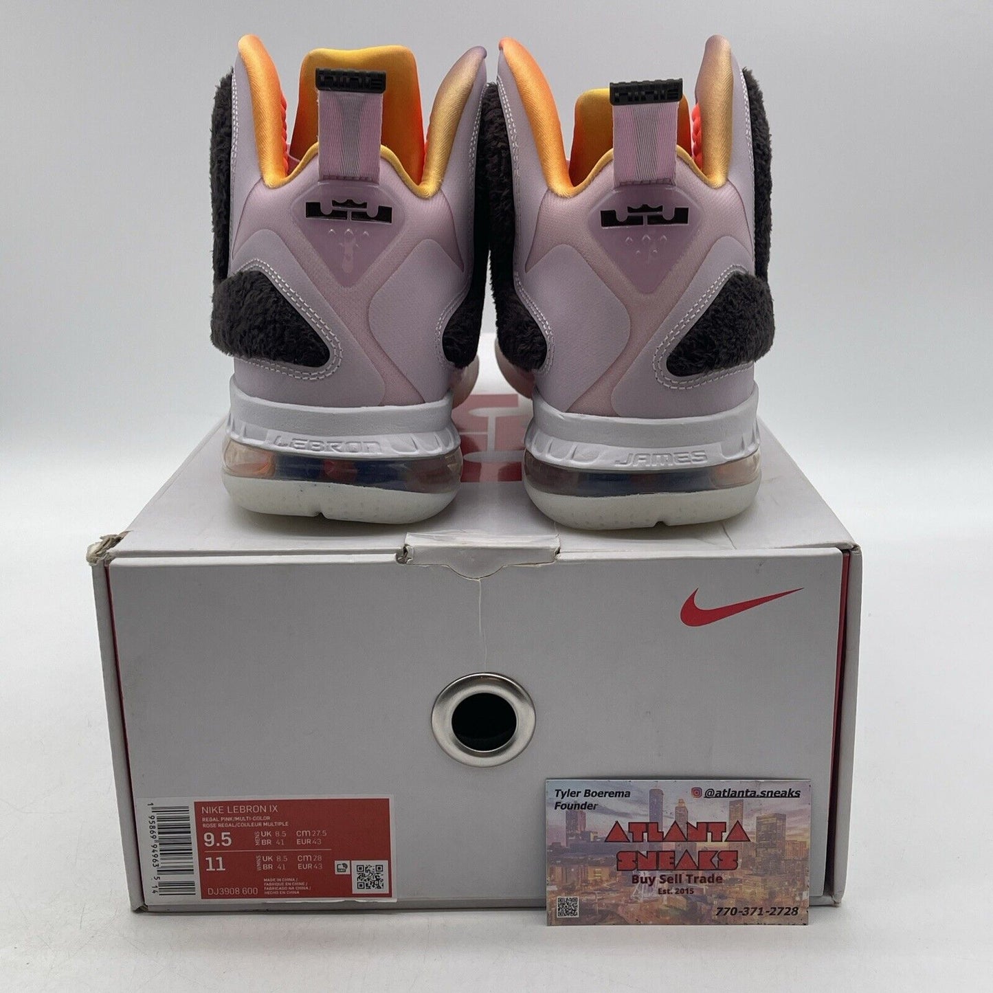 Size 9.5 - Nike LeBron 9 Regal Pink Orange Brown Blue Red Yellow (DJ3908-600)